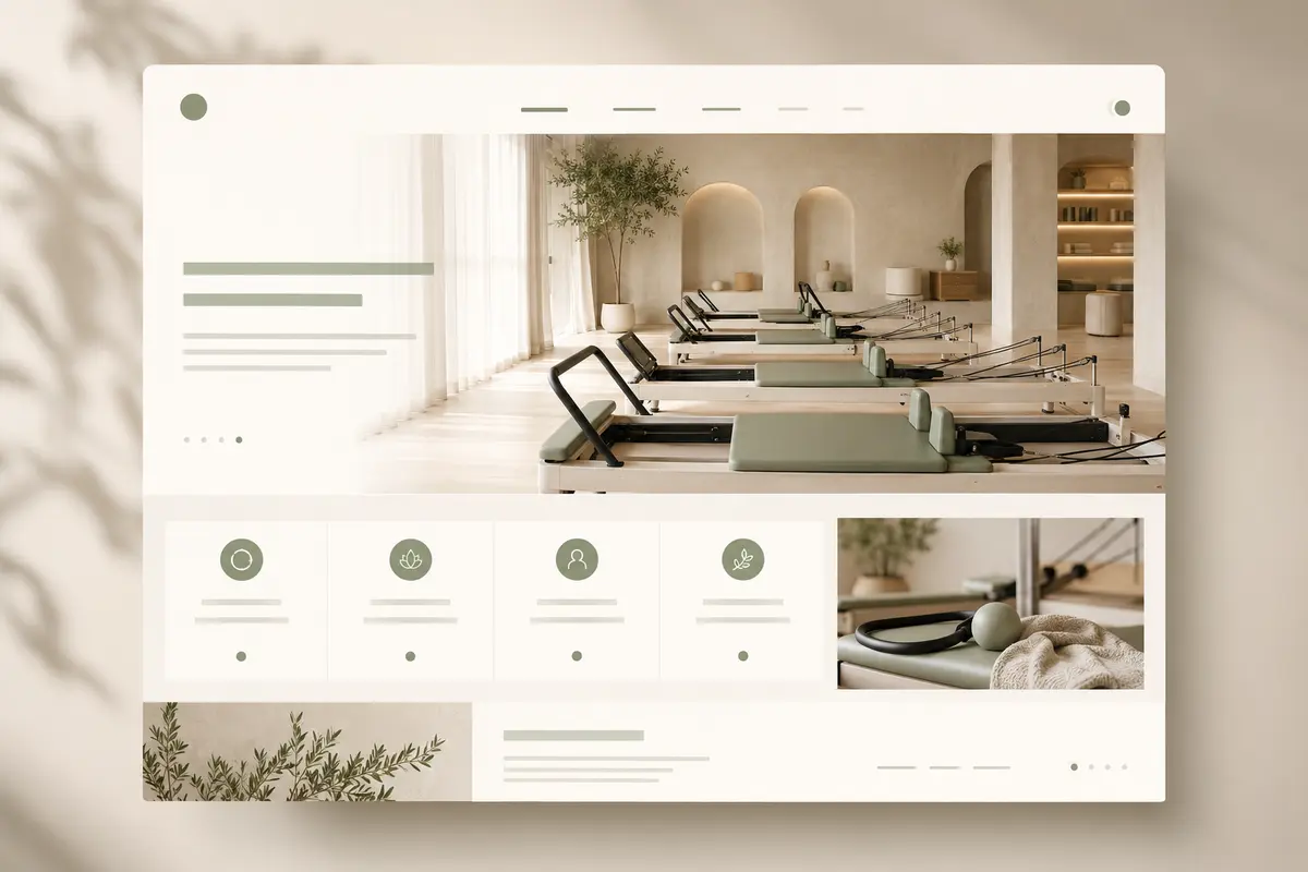 Green Pilates temsili web sitesi görünümü